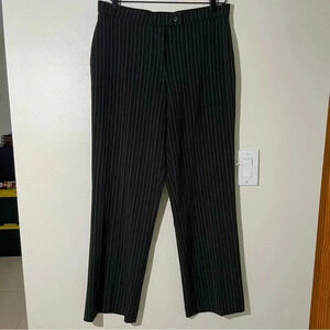 Haggar Pinstripe Black Tan White Office Dress Pant Straight Leg Womens Size 10